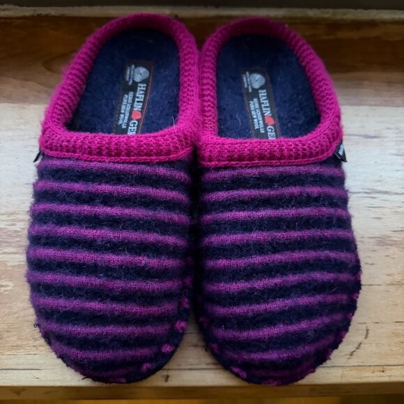Haflinger Cathy Wool Slippers Womens Navy Kardinal (Fuschia) Size 36 - Picture 2 of 8